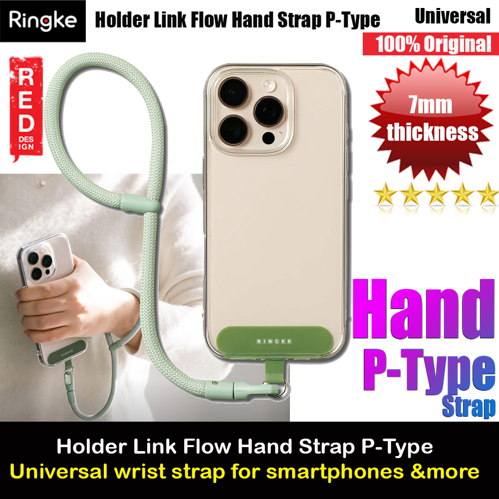 Ringke Holder Link and Flow Hand Strap P-Type Wrist Strap Phone Strap for closed-bottom phone case (Mute Mint)