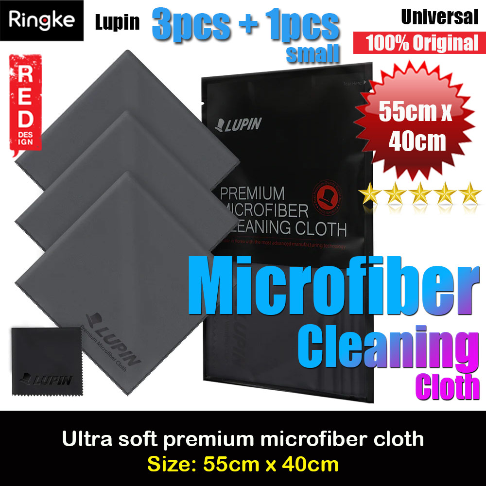 Ringke Lupin Ultra Solft Microfiber Cleaning Cloth for Smartphone Tablet LCD Screen Camera Lens Eye Glasses Big Large Size (3pcs)