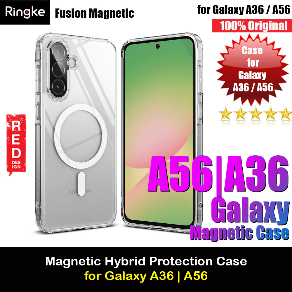 Ringke Magnetic Fusion Transparent Hybrid Protection Case for Samsung Galaxy A36 A56 (Clear)