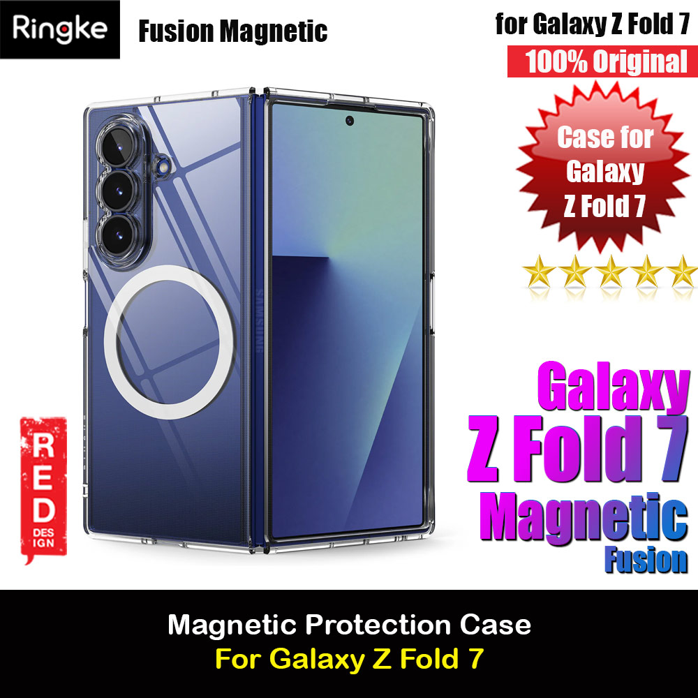 Ringke Fusion Magnetic  Protection Case with Strap Hole for Samsung Galaxy Z Fold 7 (Clear)