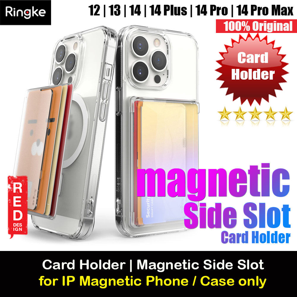 Ringke Magnetic Side Slot Card Holder Max Holder 3 Card with High Quality PC Material for Magsafe Compatile Smartphone (Clear Mist)