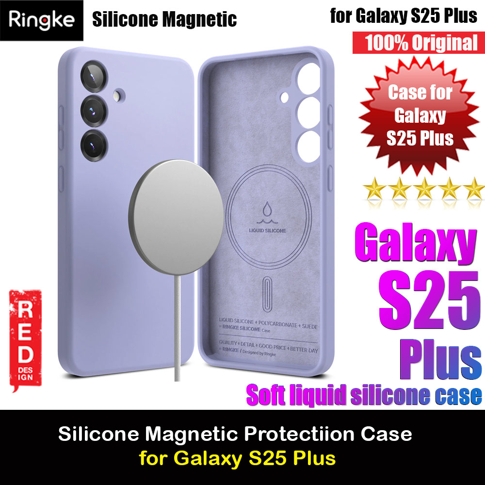 Ringke Soft Liquid Silicone Case with Magnetic Ring Protection Case for Samsung Galaxy S25 Plus (Lavender)