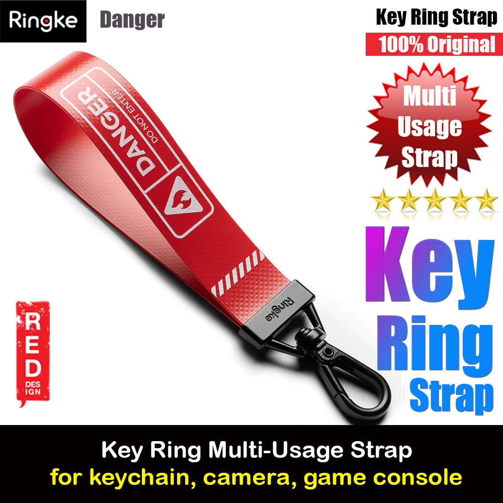 Ringke Key Ring Strap | Danger for keychain camera game console USB flash drives (Red)