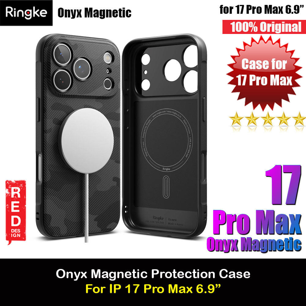 Ringke Onyx Magnetic TPU Anti Finger Print Anti Slip Drop Protection Case for iPhone 17 Pro Max 6.9 (Camo Black)