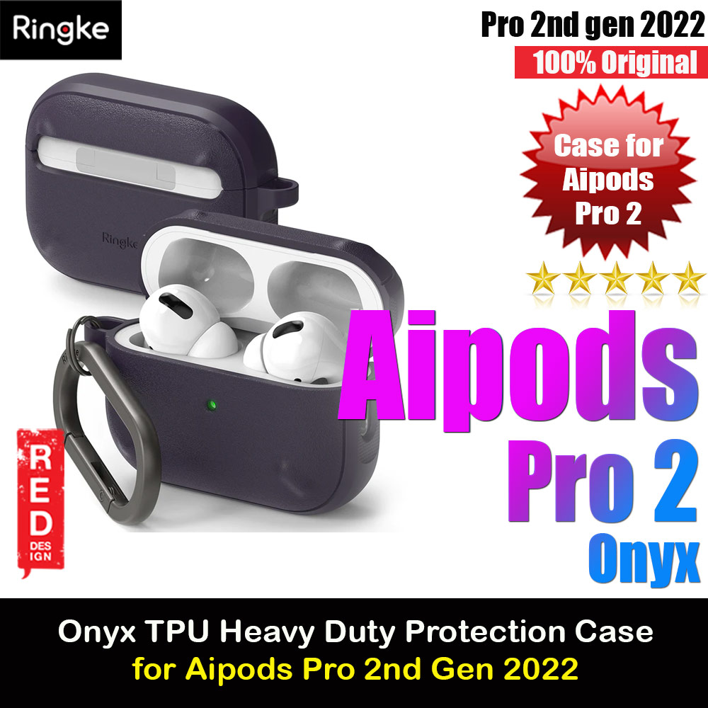 Ringke Onyx Durable TPU for Heavy Duty Defense Protection Case for Airpods Pro 2 gen 2022 (Deep Purple)