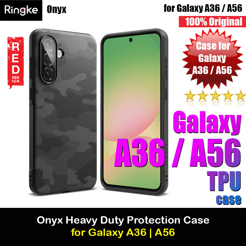 Ringke Onyx Heavy Duty TPU Drop Protection Case for Samsung Galaxy A36 A56 (Camo Black)