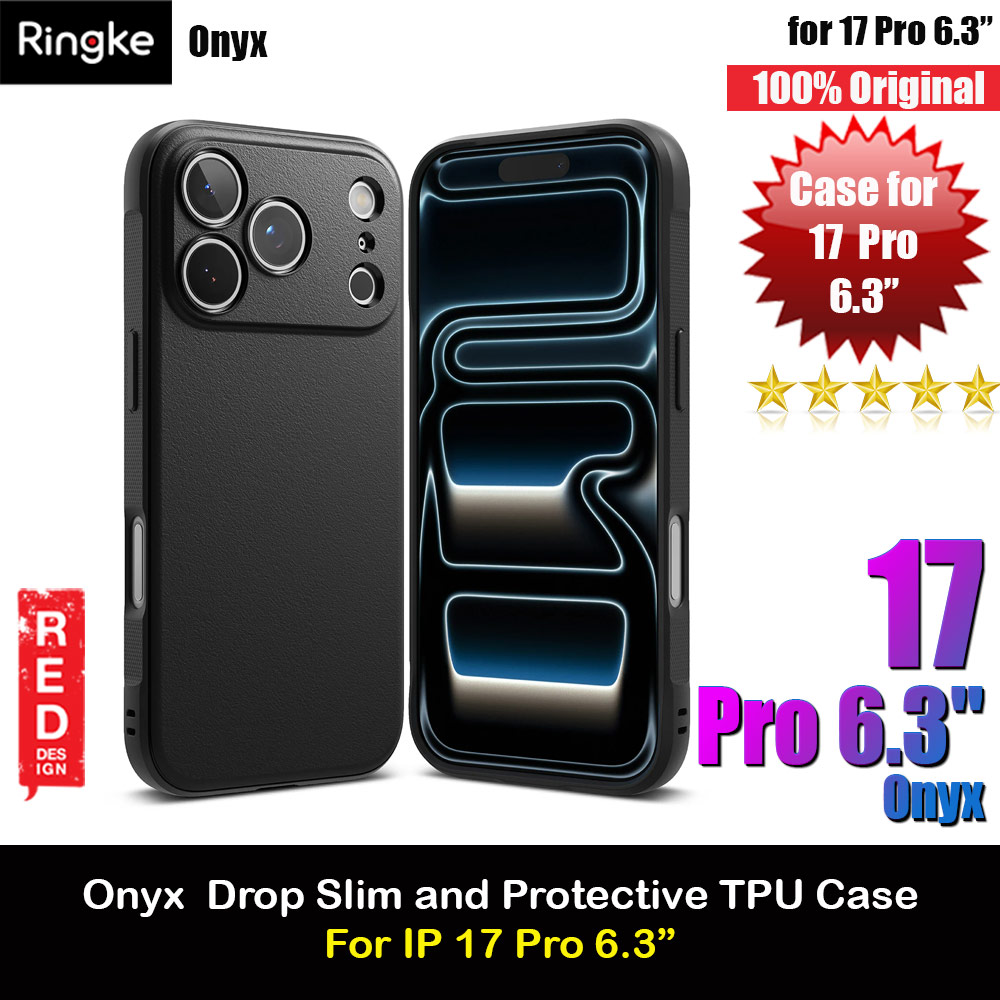 Ringke Onyx TPU Anti Finger Print Anti Slip Drop Protection Case for iPhone 17 Pro 6.3 (Black)