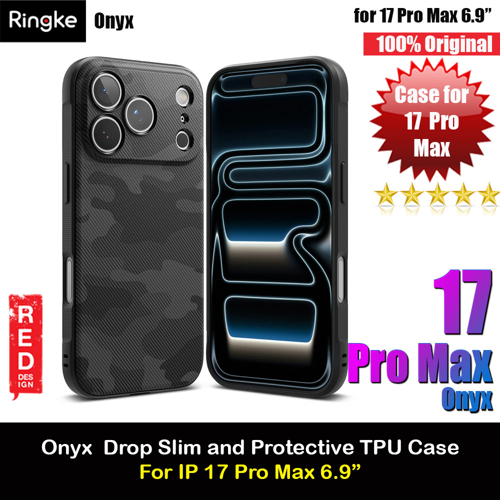 Ringke Onyx Design TPU Anti Finger Print Anti Slip Drop Protection Case for iPhone 17 Pro Max 6.9 (Camo Black)