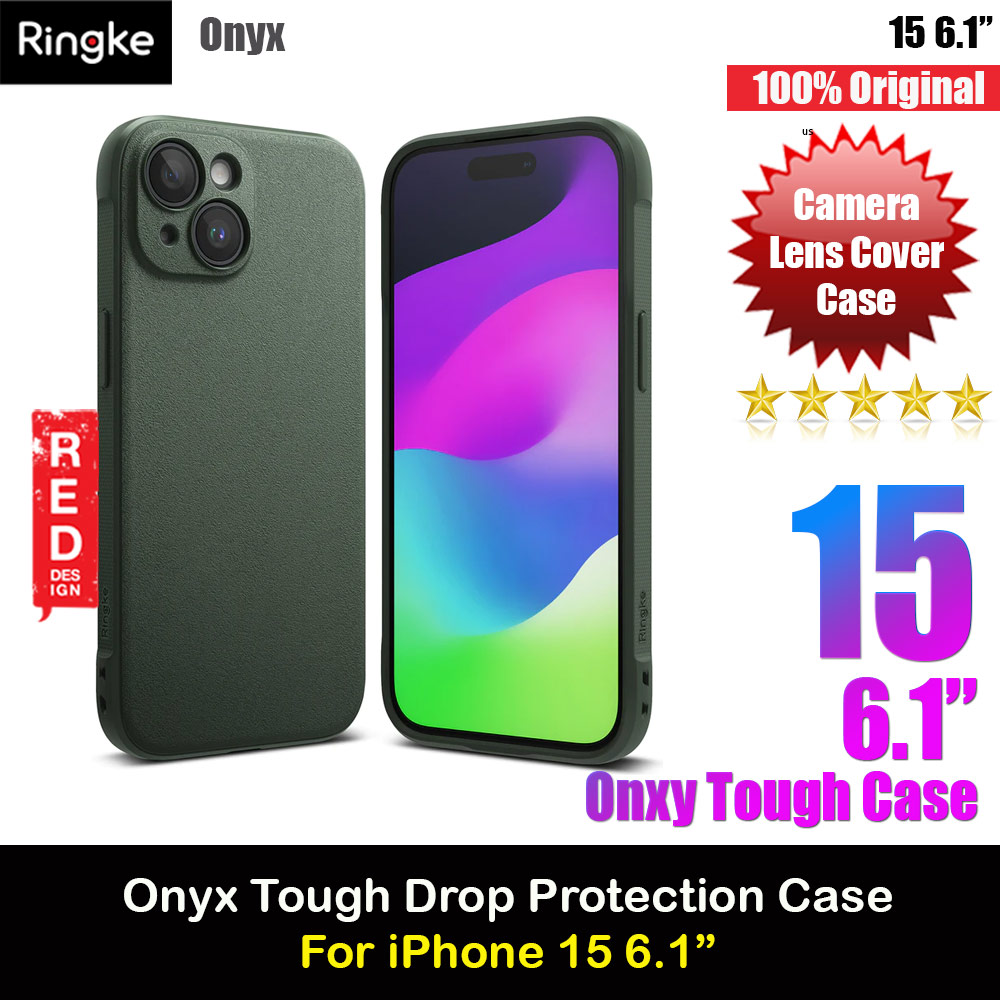 Ringke Onyx Tough Heavy Duty Slim Light Drop Protection Case for Apple iPhone 15 6.1 (Dark Green)