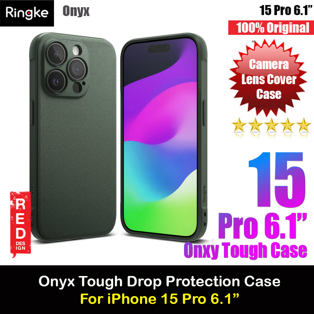 Ringke Onyx Tough Heavy Duty Slim Light Drop Protection Case for Apple iPhone 15 Pro 6.1 (Dark Green)