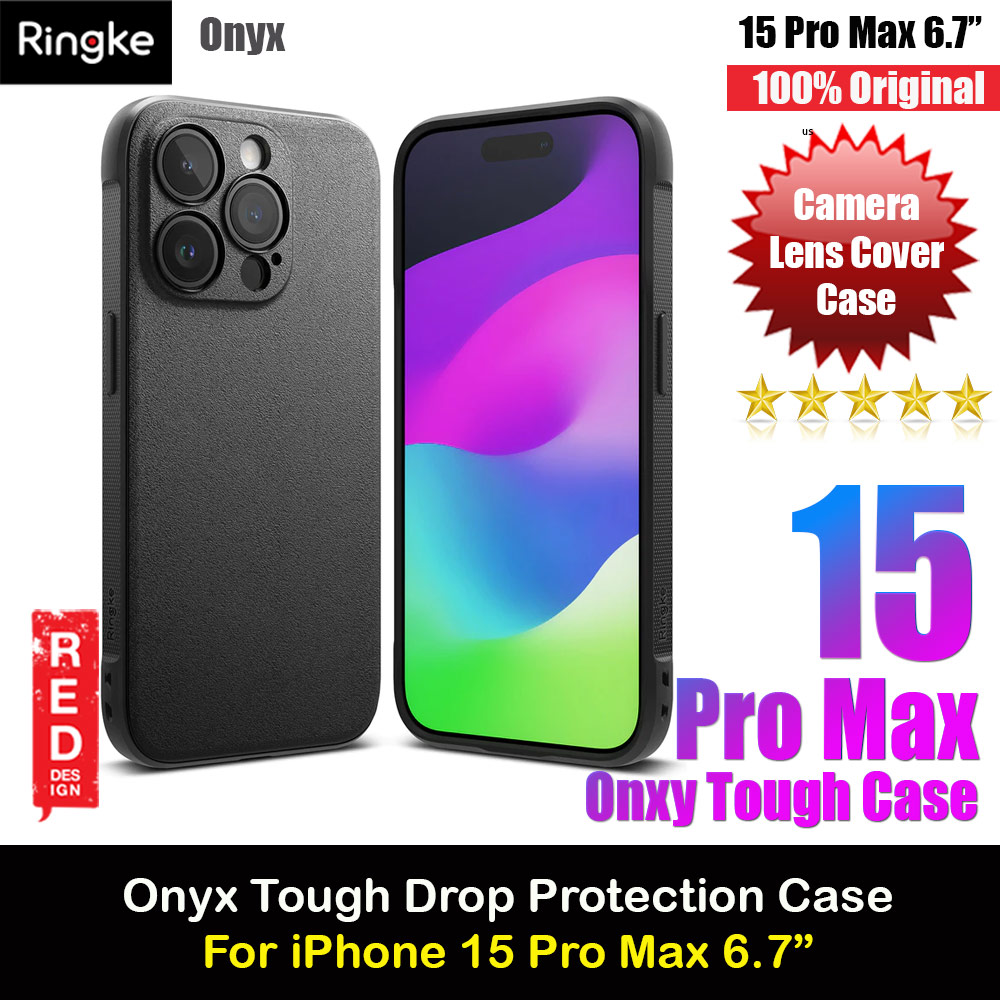 Ringke Onyx Tough Heavy Duty Slim Light Drop Protection Case for Apple iPhone 15 Pro Max 6.7 (Black)