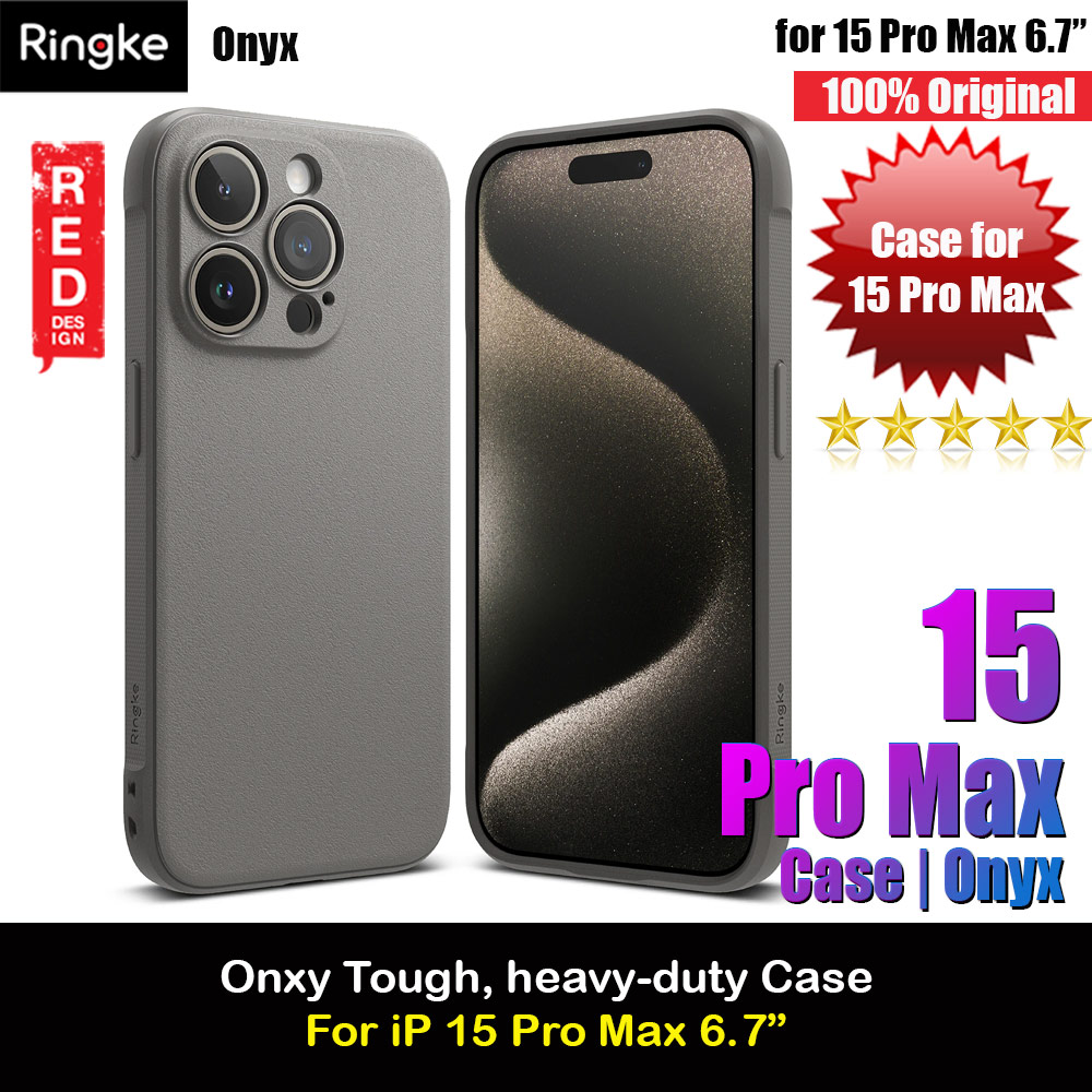Ringke Onyx Tough Heavy Duty Slim Light Drop Protection Case for Apple iPhone 15 Pro Max 6.7 (Gray)