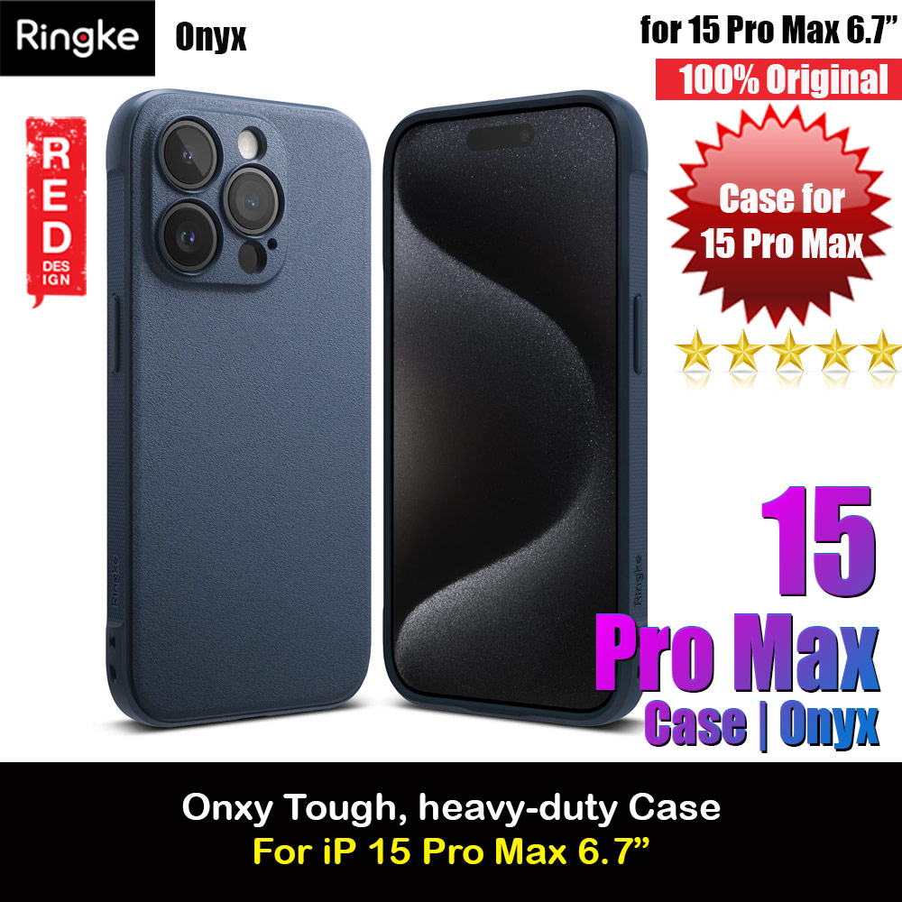 Ringke Onyx Tough Heavy Duty Slim Light Drop Protection Case for Apple iPhone 15 Pro Max 6.7 (Navy)