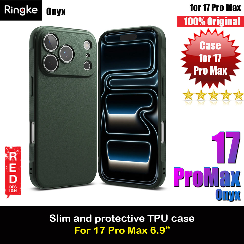 Ringke Onyx TPU Anti Finger Print Anti Slip Drop Protection Case for iPhone 17 Pro Max 6.9 (Dark Green)