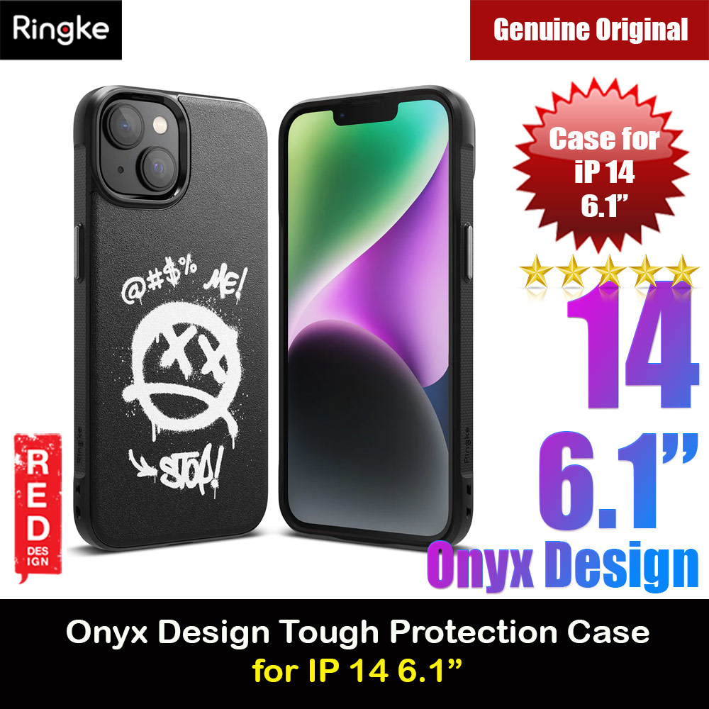 Ringke Onyx Design Tough Heavy Duty Protection Case for Apple iPhone 14 6.1 (Grafitti)
