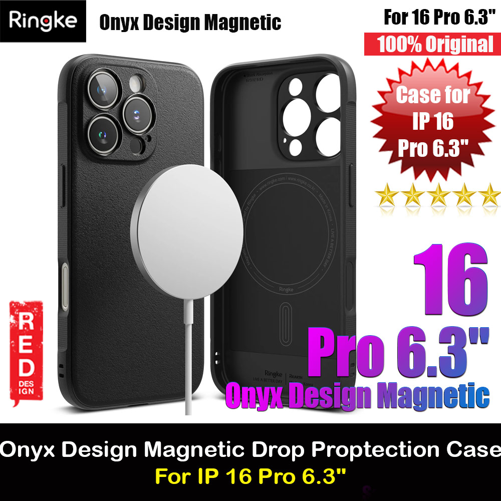 Ringke Onyx Magnetic Tough Heavy Duty Slim Light Drop Protection Case for Apple iPhone 16 Pro 6.3 (Black)