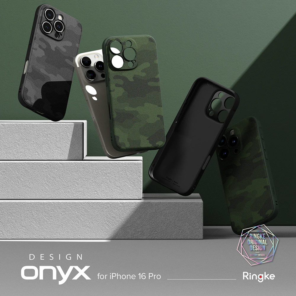 Ringke Onyx Design Tough Heavy Duty Slim Light Drop Protection Case for Apple iPhone 16 Pro 6.3 (Camo Black)