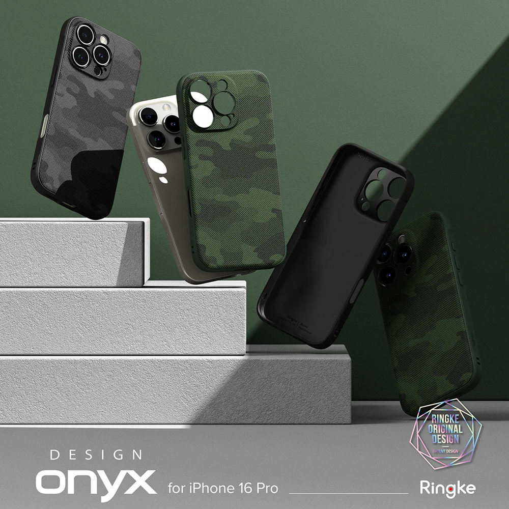 Ringke Onyx Design Tough Heavy Duty Slim Light Drop Protection Case for Apple iPhone 16 Pro 6.3 (Camo Green)