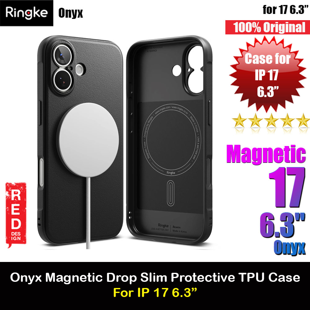 Ringke Onyx Magnetic TPU Anti Finger Print Anti Slip Drop Protection Case for iPhone 17 6.3 (Black)