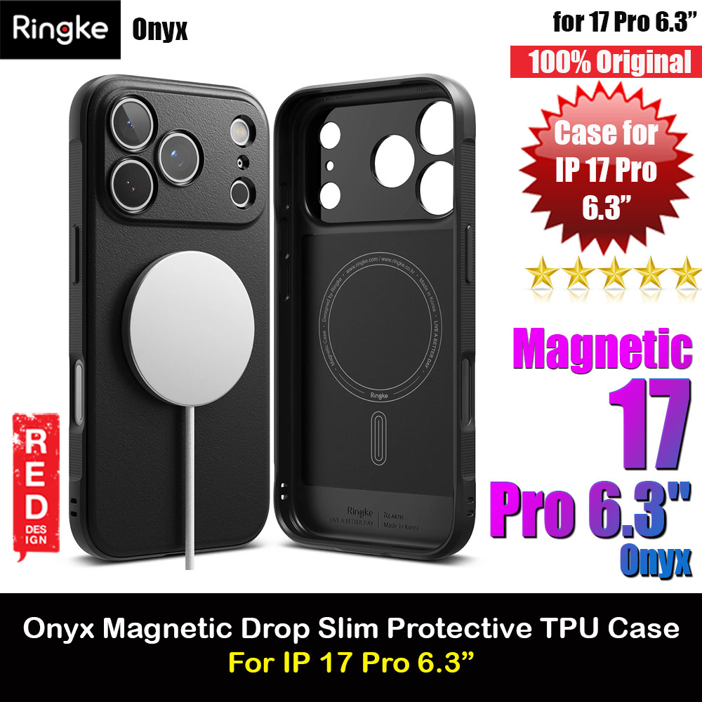 Ringke Onyx Magnetic TPU Anti Finger Print Anti Slip Drop Protection Case for iPhone 17 Pro 6.3 (Black)