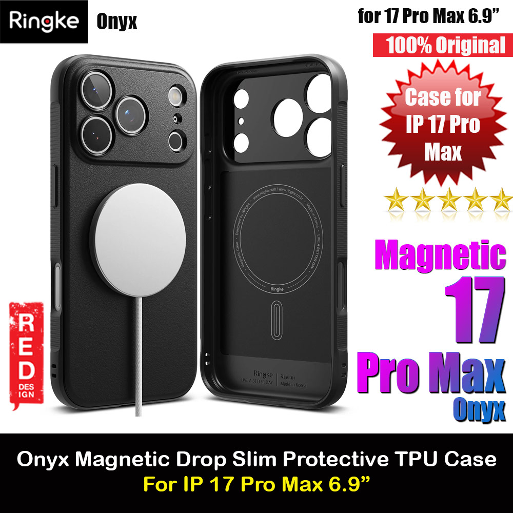 Ringke Onyx Magnetic TPU Anti Finger Print Anti Slip Drop Protection Case for iPhone 17 Pro Max 6.9 (Black)