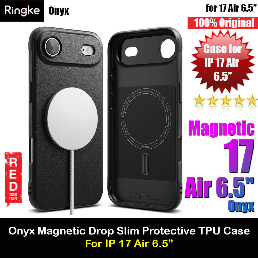 Ringke Onyx Magnetic TPU Anti Finger Print Anti Slip Drop Protection Case for iPhone Air 6.5 (Black)