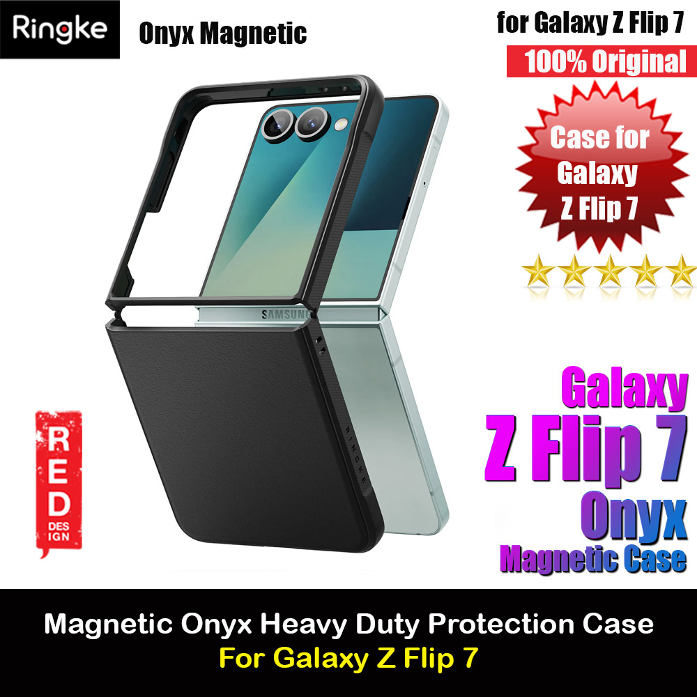 Ringke Onyx Magnetic Heavy Duty Case for Samsung Galaxy Z Flip 7 (Black)