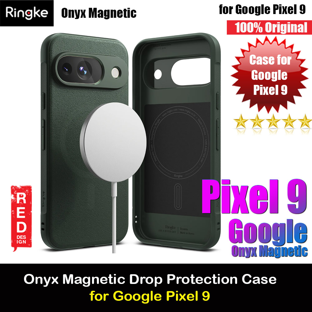 Ringke Onyx Magnetic Charging Compatible Drop Protection Case for Google Pixel 9 (Dark Green)