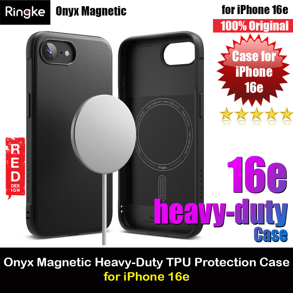 Ringke Onyx Magnetic Heavy Duty TPU Drop Protection Case for iPhone 16e (Black)