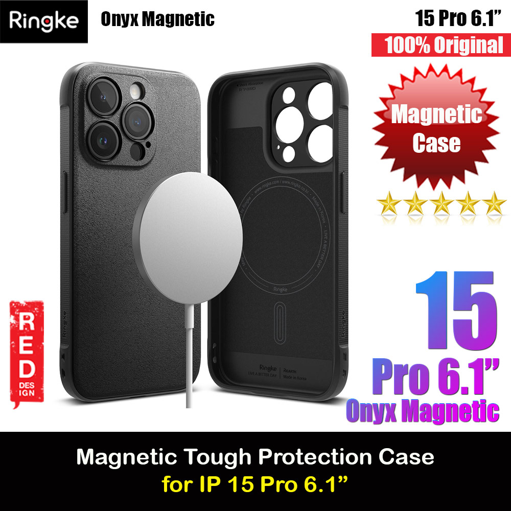 Ringke Onyx Magnetic Tough Heavy Duty Slim Light Drop Protection Case for iPhone 15 Pro 6.1 (Black)