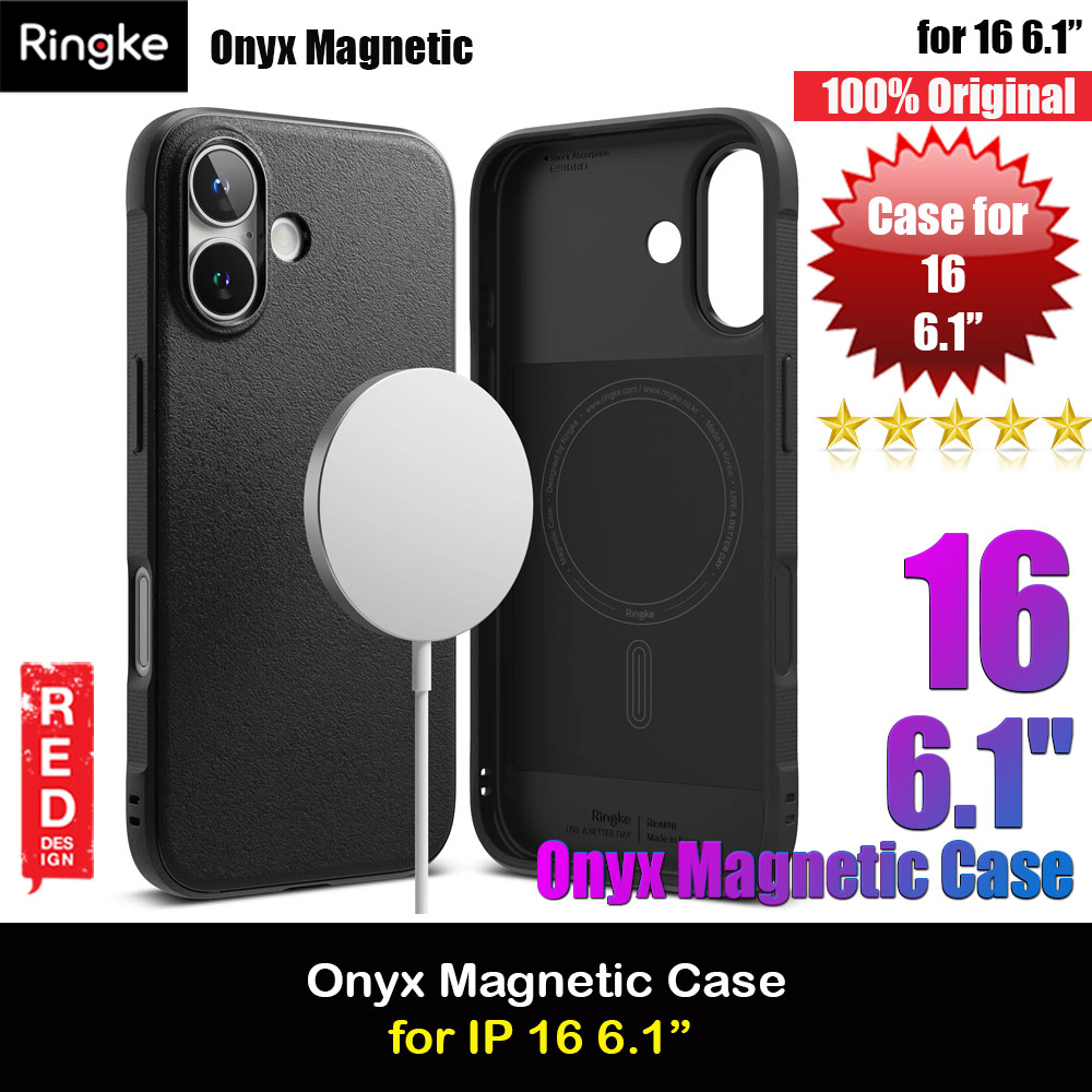 Ringke Onyx Magnetic Tough Heavy Duty Slim Light Drop Protection Case for Apple iPhone 16 6.1 (Black)