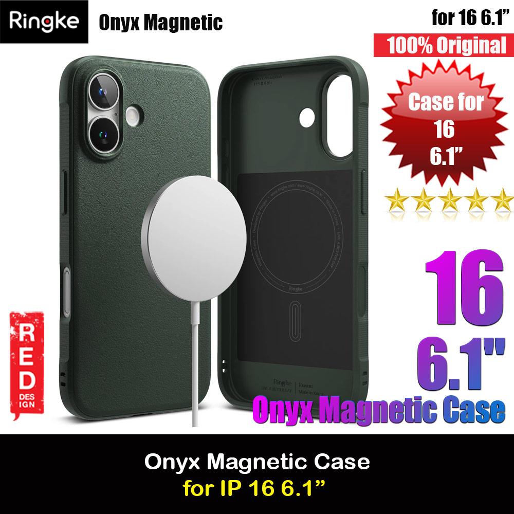 Ringke Onyx Magnetic Tough Heavy Duty Slim Light Drop Protection Case for Apple iPhone 16 6.1 (Dark Green)