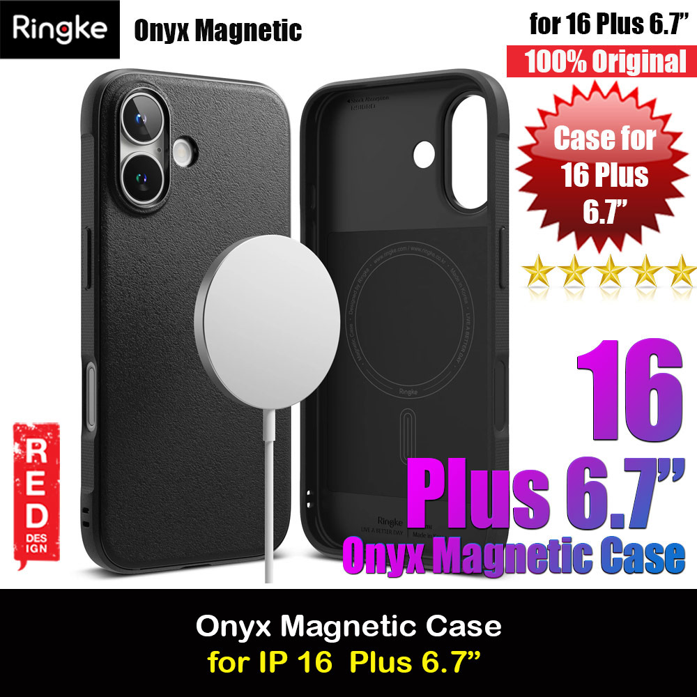 Ringke Onyx Magnetic Tough Heavy Duty Slim Light Drop Protection Case for Apple iPhone 16 Plus 6.7 (Black)