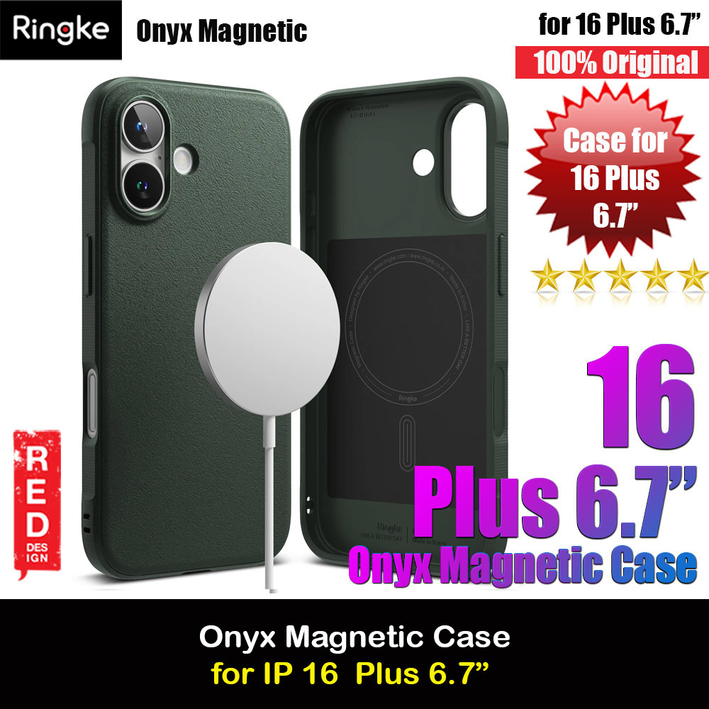 Ringke Onyx Magnetic Tough Heavy Duty Slim Light Drop Protection Case for Apple iPhone 16 Plus 6.7 (Dark Green)
