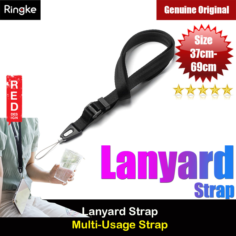 Ringke Lanyard Strap for phone case keychain camera game console USB flash drives (Black)