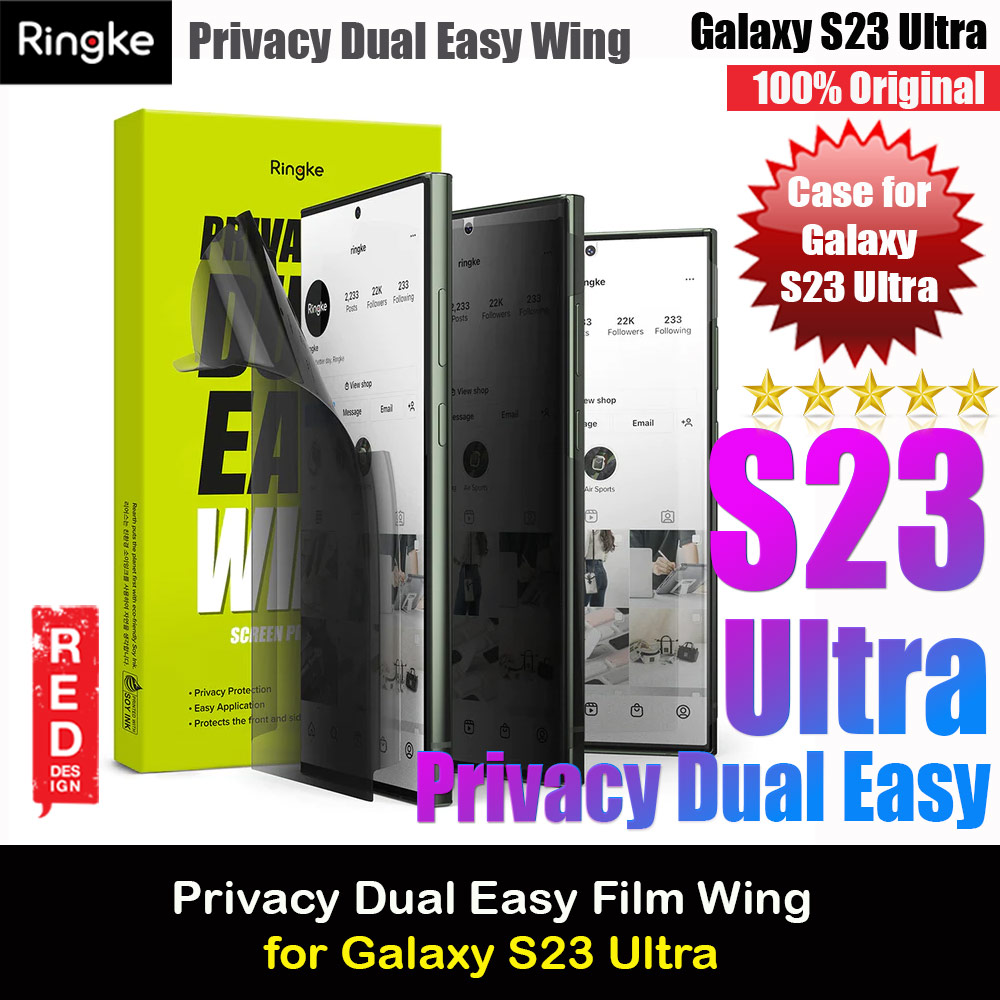 Ringke Screen Protector Dual Easy Film Wing for Samsung Galaxy S23 Ultra (Privacy)