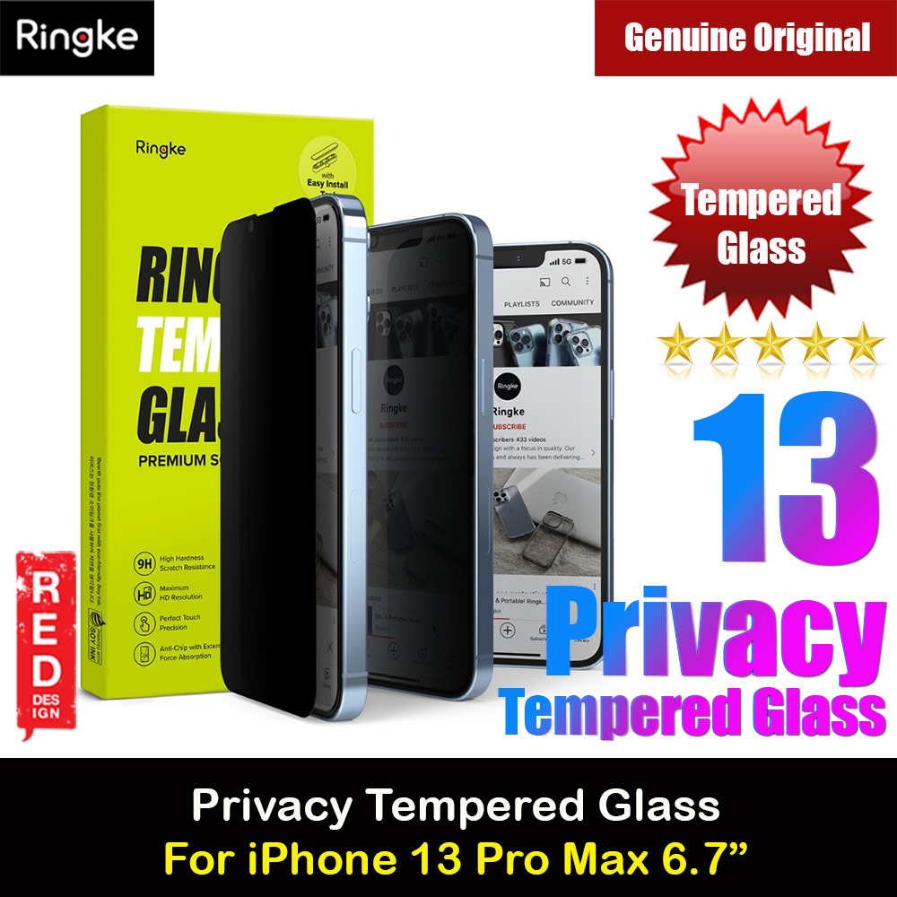 Ringke Privacy Anti View Tempered Glass Screen Protector for Apple iPhone 13 Pro Max 6.7 (Privacy)