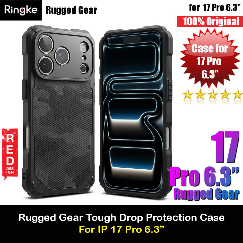 Ringke Rugged Gear Drop Protection Case for iPhone 17 Pro 6.3 (Camo Black)