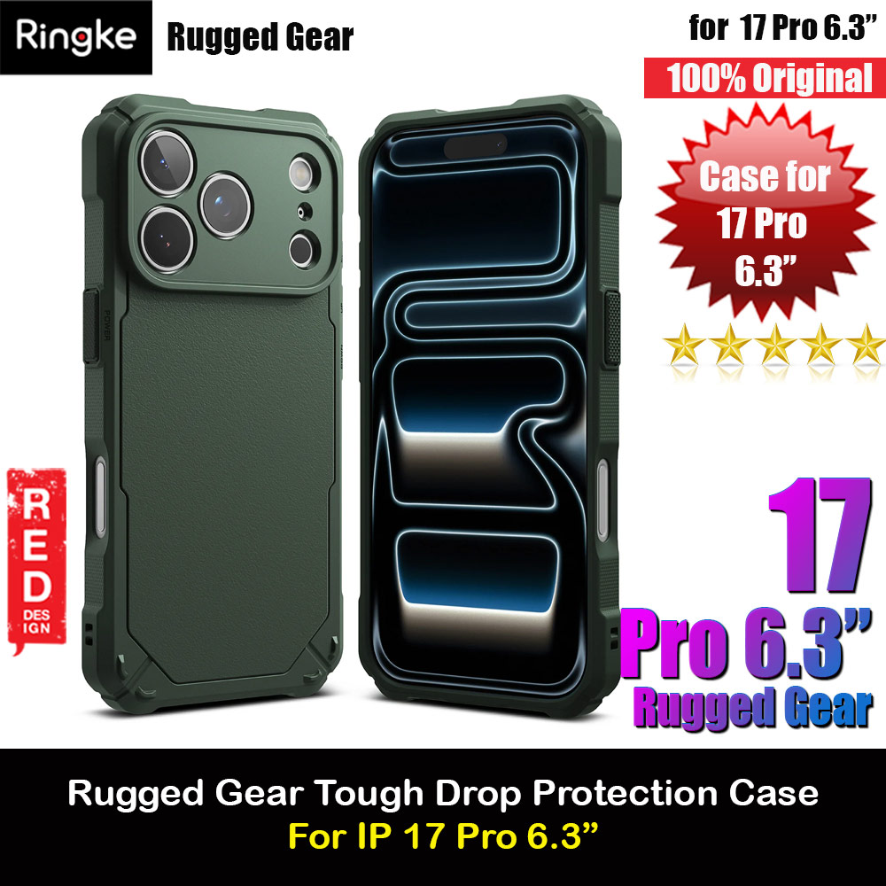 Ringke Rugged Gear Drop Protection Case for iPhone 17 Pro 6.3 (Dark Green)