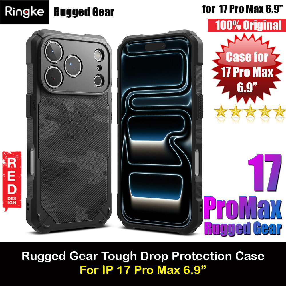 Ringke Rugged Gear Drop Protection Case for iPhone 17 Pro Max 6.9 (Camo Black)