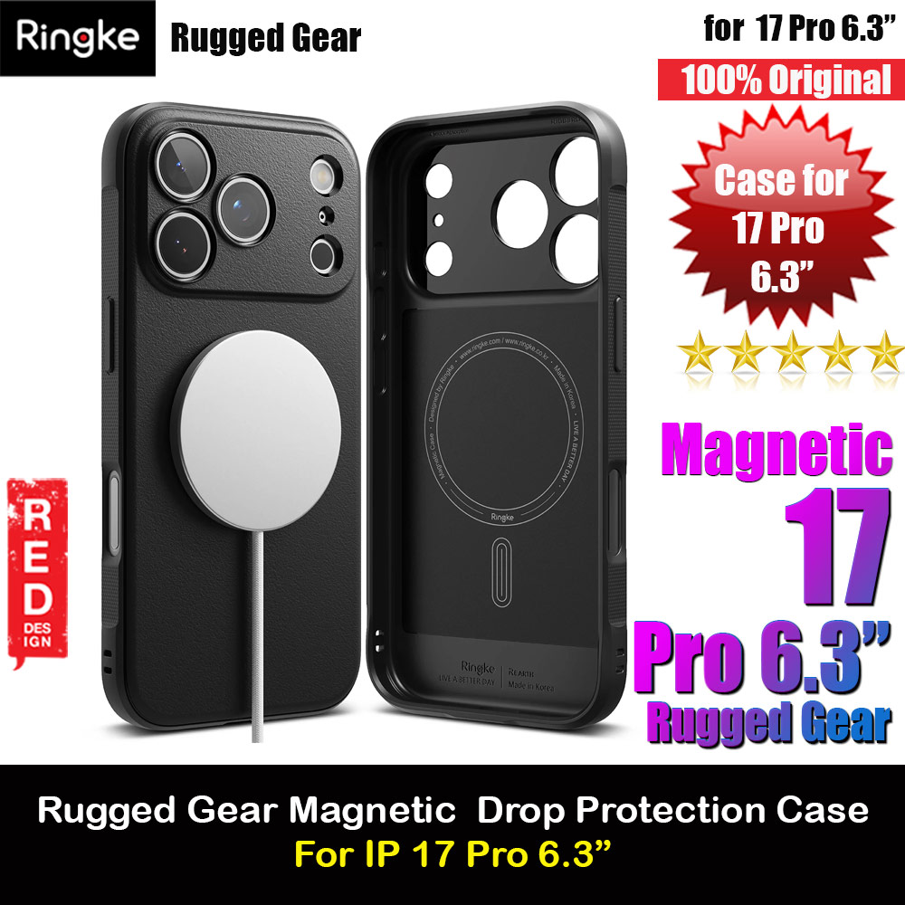 Ringke Rugged Gear Magnetic Compatible Drop Protection Case for iPhone 17 Pro 6.3 (Black)