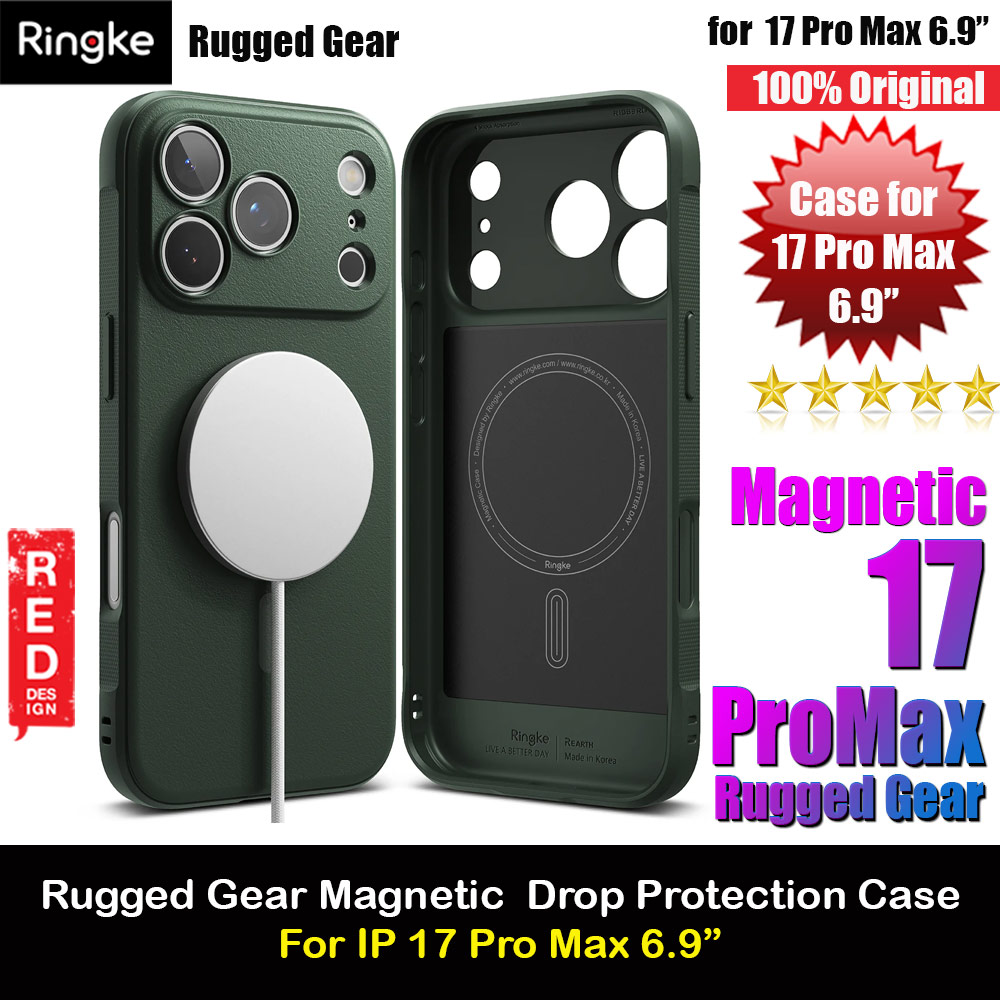 Ringke Rugged Gear Magnetic Compatible Drop Protection Case for iPhone 17 Pro Max 6.9 (Dark Green)