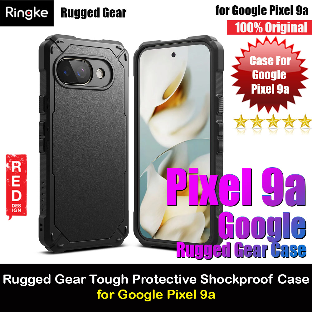 Ringke Rugged Gear Tough ShockProof Drop Protection Case for Google Pixel 9a (Black)