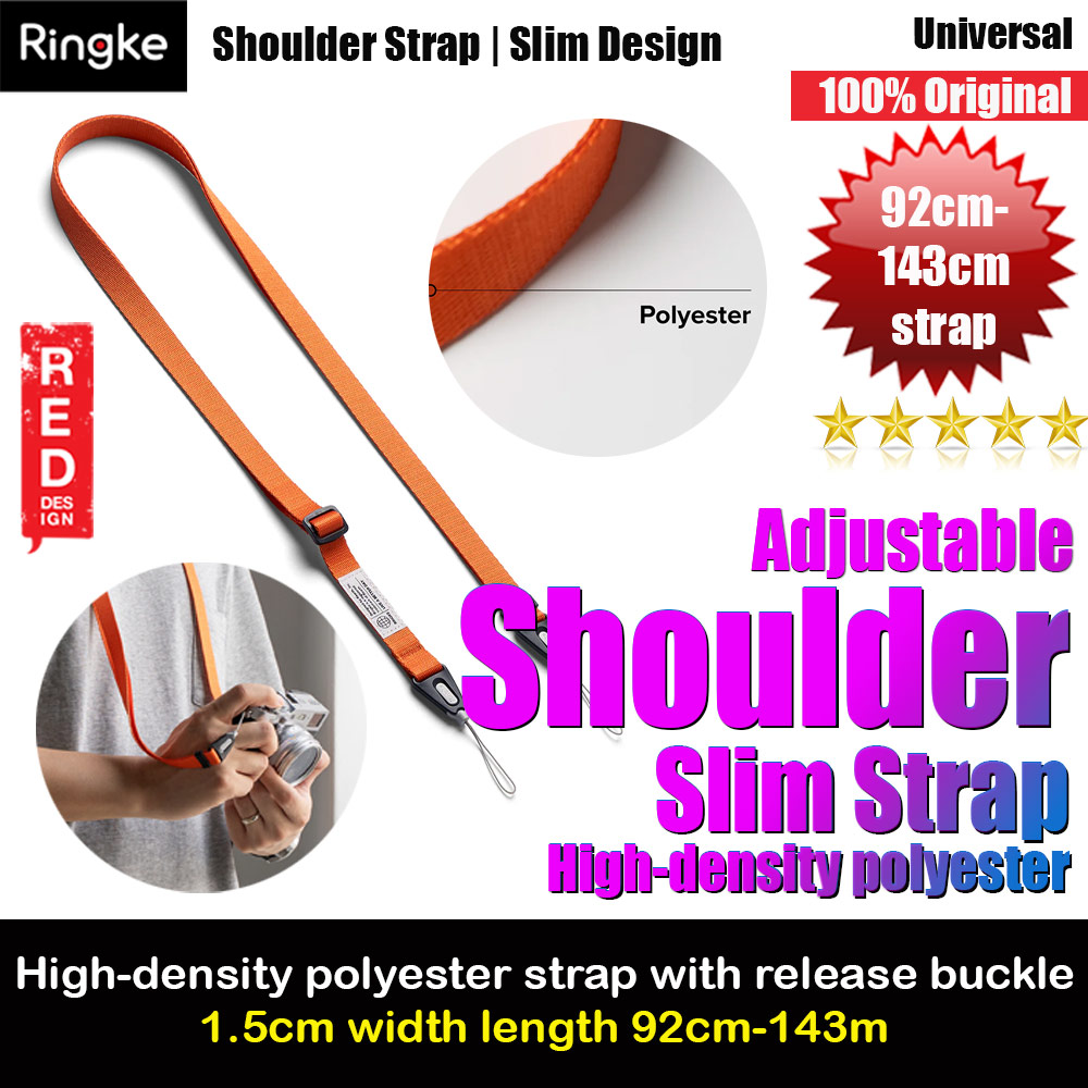 Ringke High density polyester Slim Shoulder Strap for Perfect for daily use traveling hiking smartphone Portable Handheld Fan Strap (Orange)