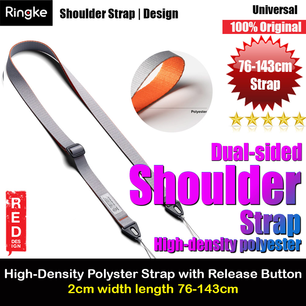 Ringke High density polyester Shoulder Strap for Perfect for daily use traveling hiking smartphone Portable Handheld Fan Strap (Ash Orange)