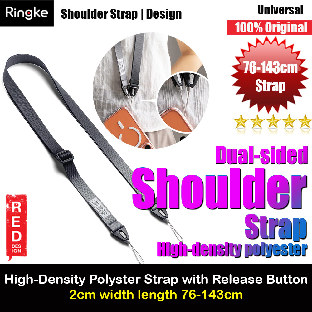 Ringke High density polyester Shoulder Strap for Perfect for daily use traveling hiking smartphone Portable Handheld Fan Strap (Graphite)