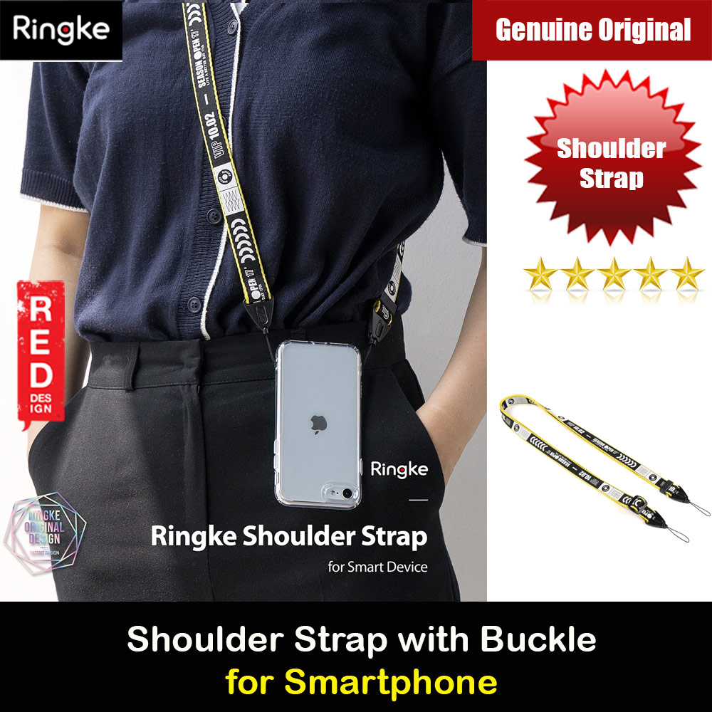 Ringke Shoulder Strap Smartphone Case Strap Camera Strap Airpods Pro Airpods 3 Strap with Buckle (Ticket Band Black)