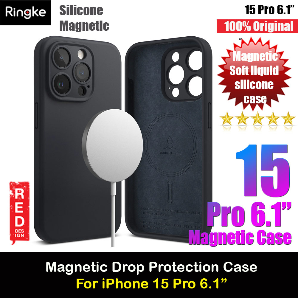 Ringke Silicone Magnetic Drop Protection Case for Apple iPhone 15 Pro 6.1 (Deep Blue)