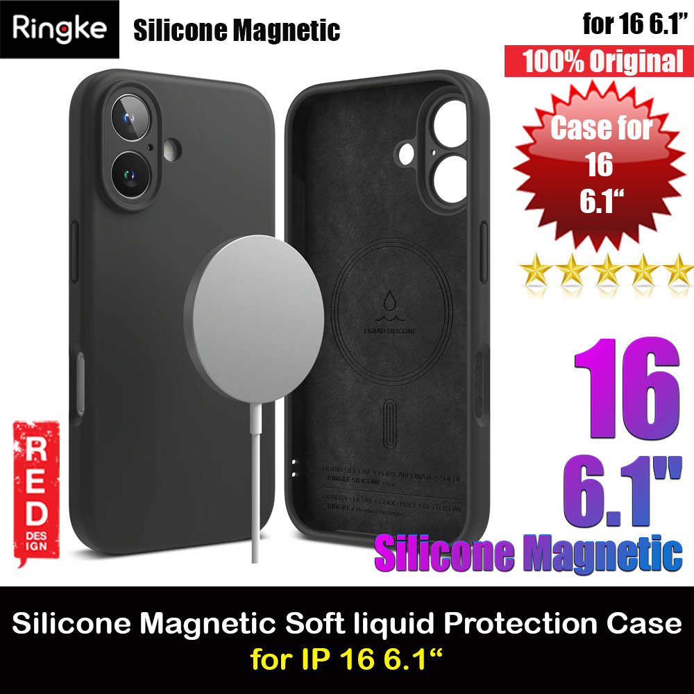 Ringke Silicone Magnetic Drop Protection Case for iPhone 16 6.1 (Black)