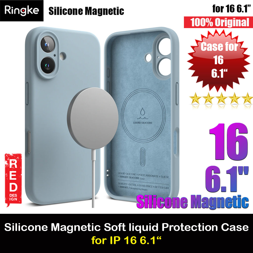 Ringke Silicone Magnetic Drop Protection Case for iPhone 16 6.1 (Blue)